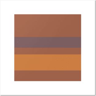 A supreme commixture of Carolina Blue, Mocha, Dark Taupe, Redwood and Dull Orange stripes. Posters and Art